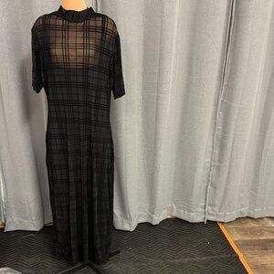 Disturbia Black Plaid Sheer Dress